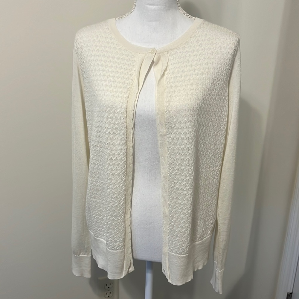 Ann Taylor LOFT Women’s XL Off-White (w/slight shimmer) Cardigan